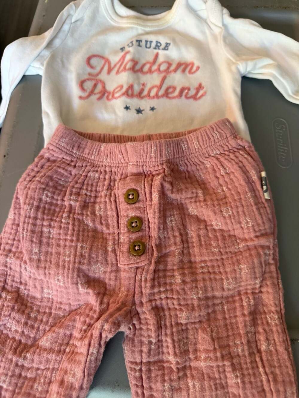 Rabbit Bear Future Madam President Bodysuit and Star Pants Set 0-3M